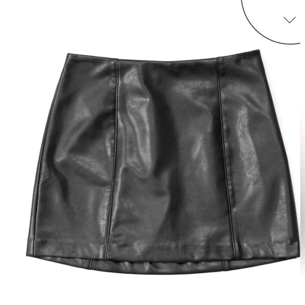 Abercrombie & Fitch Black Faux Leather Mini Skirt